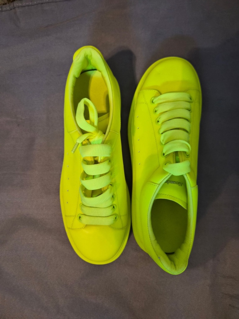 Alexander Mc Queen Neon Yellow Lace-Up Sneakers